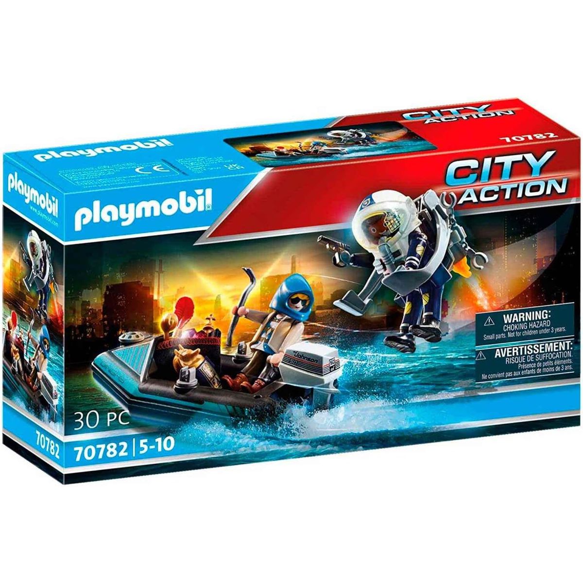 PLAYMOBIL - PLAYMOBIL Police Jet Pack with Boat PM70782