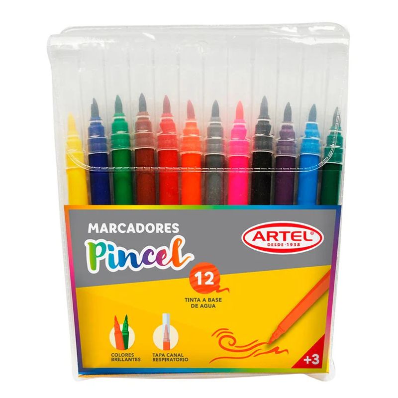 ARTEL - Marcadores Punta Pincel 12 Colores Artel