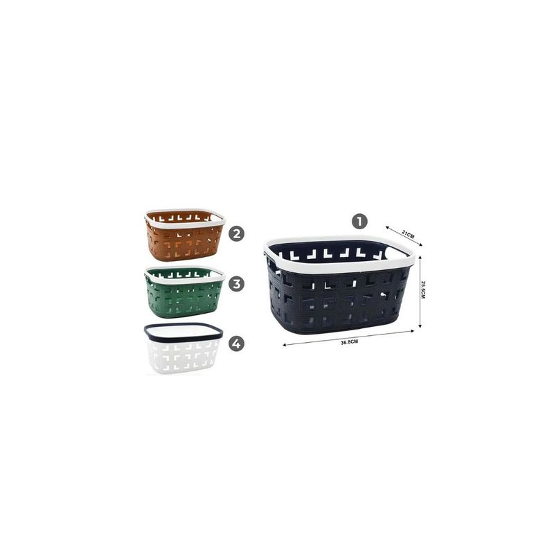 GENERICO - CESTA ORGANIZADORA DE PLASTICO MULTIUSOS 24X16X12 CM