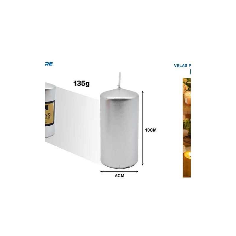 GENERICO - VELA PERFUMADA PLATEADA 135G 10CM