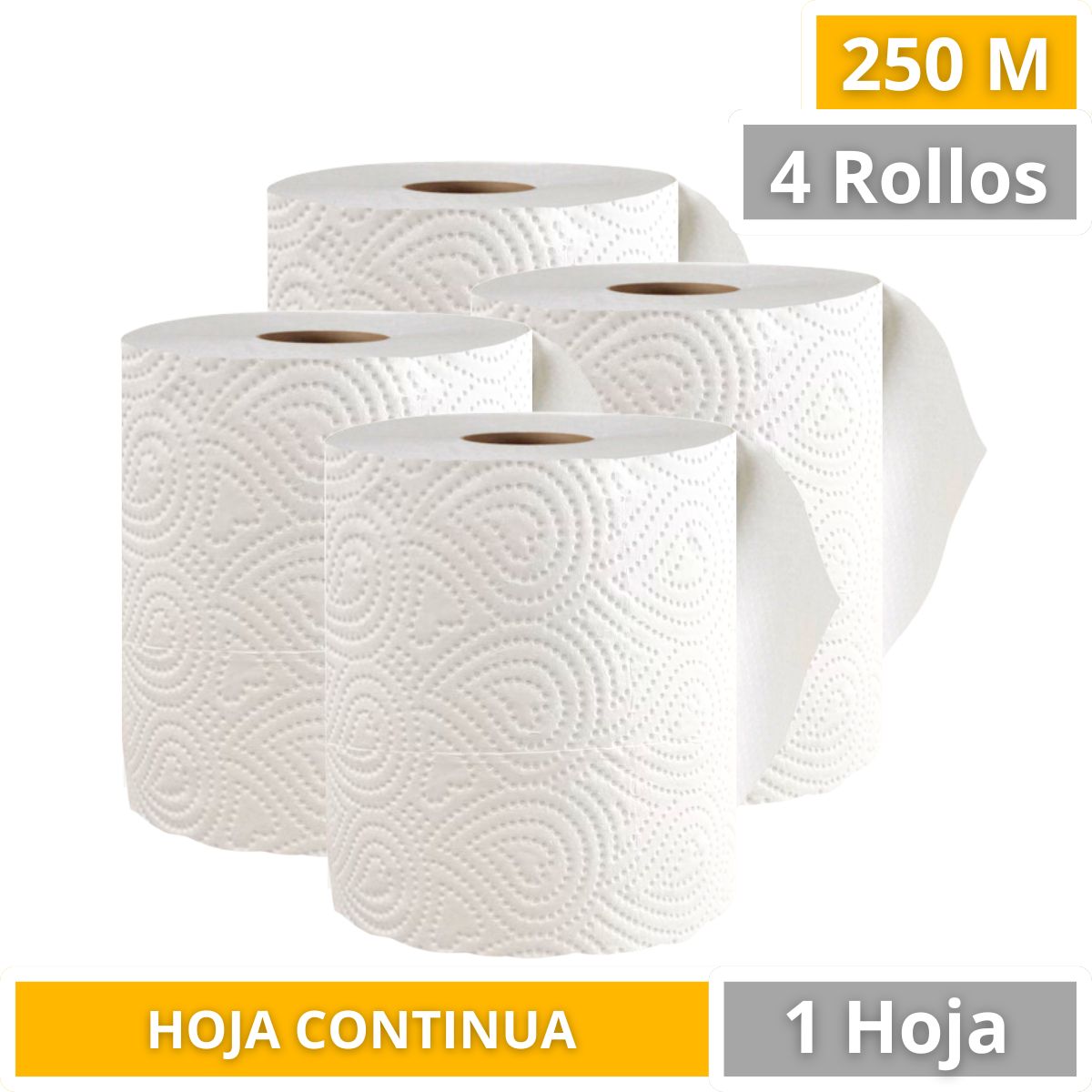 GENERICO - Toalla De Papel Industrial Jumbo Alba Hogar 250 m Pack X4