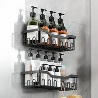 Organizador De Ducha Set X2 Repisa Baño Adhesivo Inoxidable - Negro