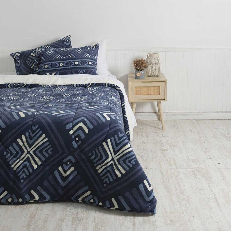MASHINI - Plumón Coral Sherpa King Plazas Print tripoli
