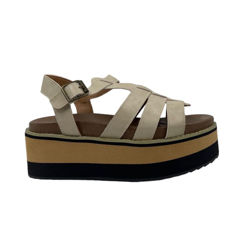 HERIEL - Sandalia Camel Plataforma Mujer