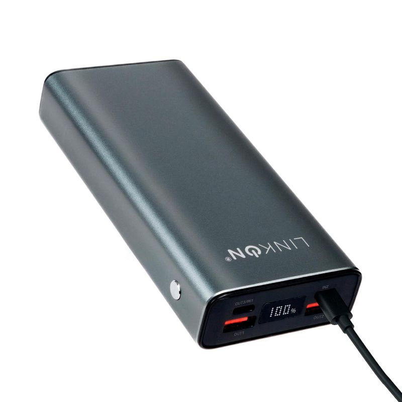 LINKON - Bateria Externa Cargador Rapido Power Bank Linkon 20.000 Mah - Gris