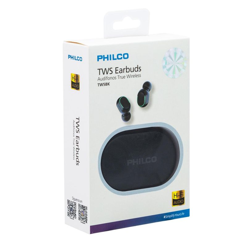 PHILCO - Audífonos True Wireless 5 Philco In Ear Bluetooth Negros
