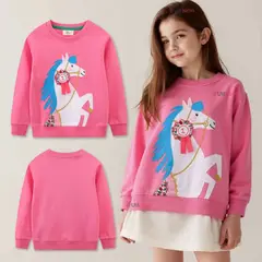 JUMP KIDS - Polerón Cuello Redondo Niña Fucsia Unicornio