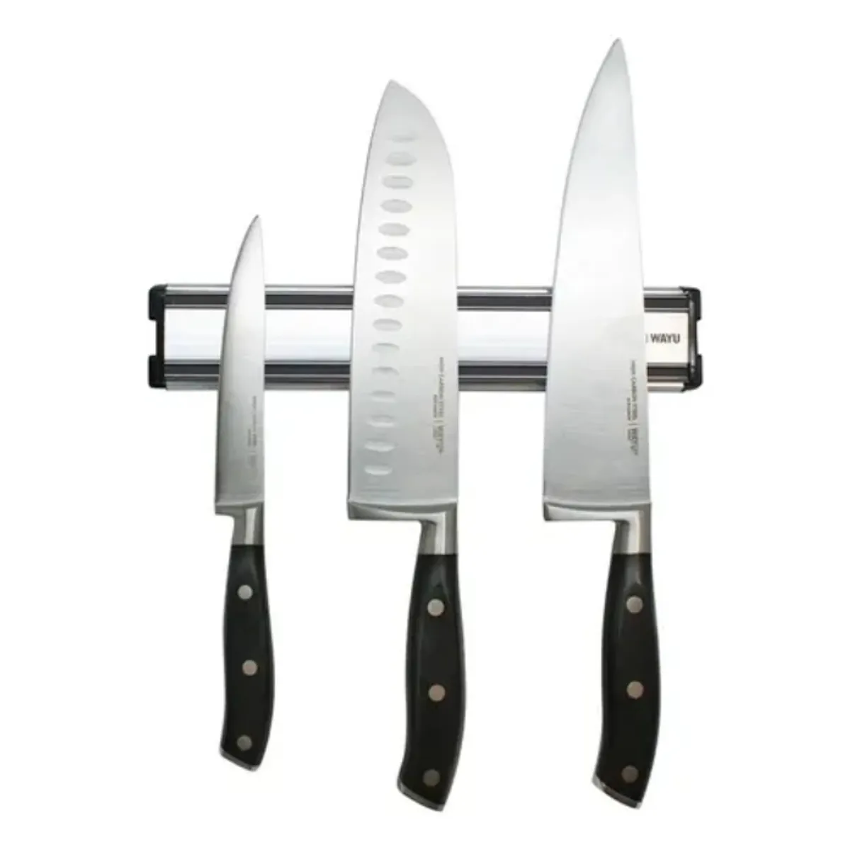 WAYU - Set Cuchillo + Block Magnético Wayu Color Plateado-negro