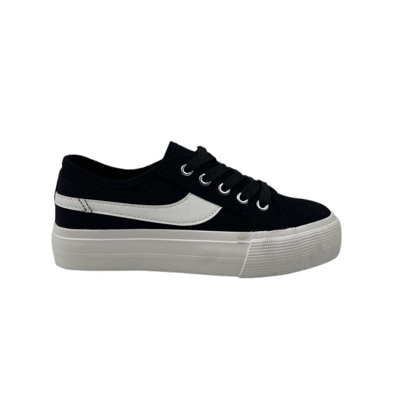 HERIEL - Zapatilla Negra Lona Baja