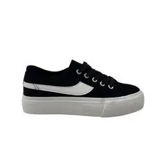 HERIEL - Zapatilla Negra Lona Baja