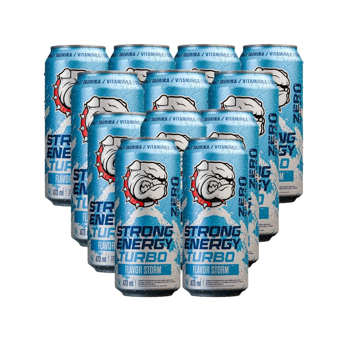 STRONGEST - PACK 12 ENERGETICAS ENERGY TURBO 473ML STORM - STRONGEST