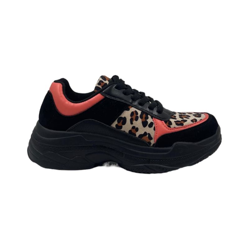 HERIEL - Zapatilla Negra Print Plataforma