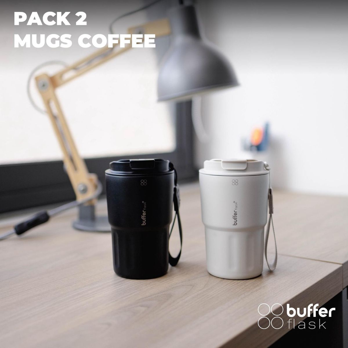 BUFFER FLASK - Vaso Termico Termo Buffer Bebidas Calientes Frias Mug 400ml