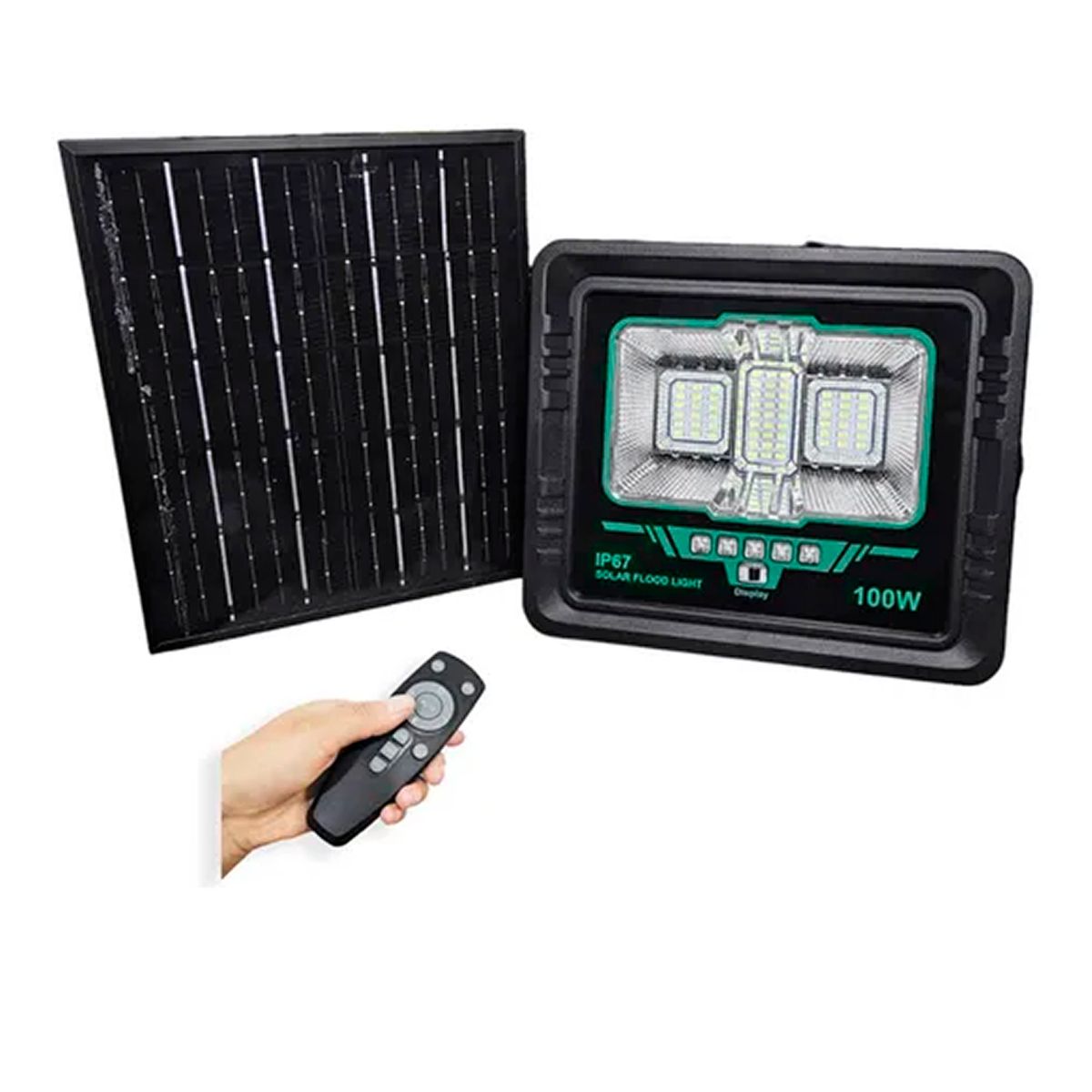 ESHOPANGIE - Lampara Foco Solar 63led 100w + Panel Solar + Control Remoto