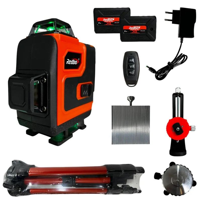 REDBO - Nivel Laser Prof. 16 Líneas Redbo RB-4D-16 +trípode+2 Bat. y maleta