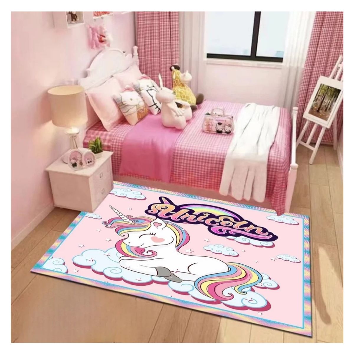 SMARTY - Alfombra Lisa Infantil Diseño Unicorn Dreams 120x160CM