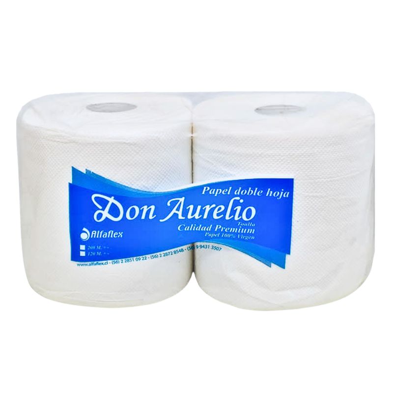 GENERICO - Toalla De Papel Doble Hoja Industrial Don Aurelio 240m Pack X2