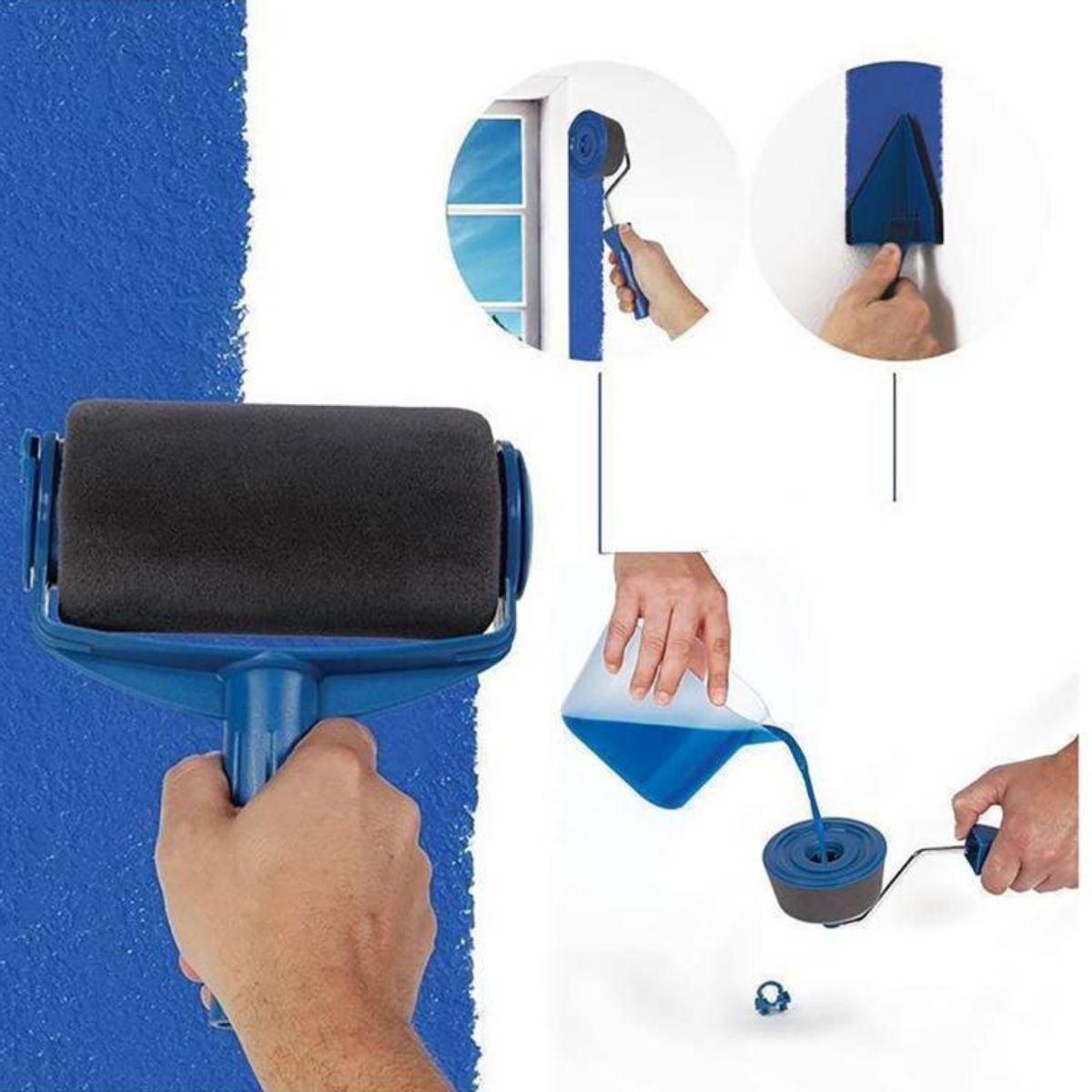 MOVI - Kit Rodillo de Pintura Recargable Antiderrame con Accesorios