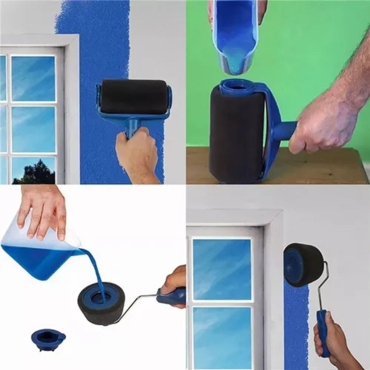 MOVI - Kit Rodillo de Pintura Antiderrame para Pared y Techo Recargable
