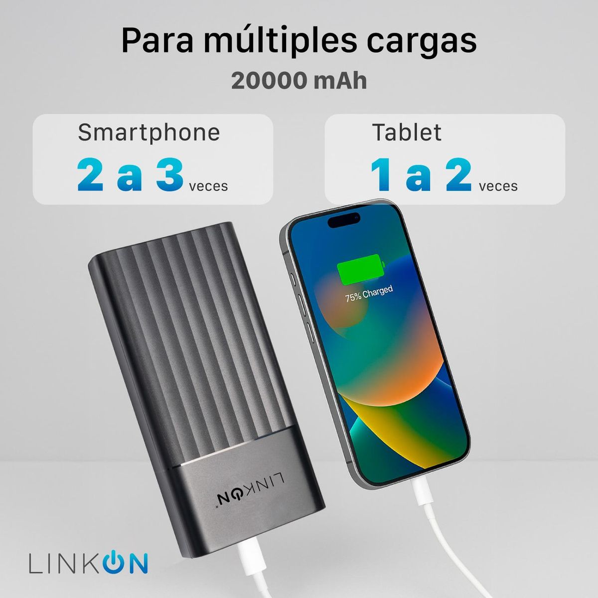 LINKON - Bateria Externa Cargador Portatil Linkon Power Bank 20000Mah