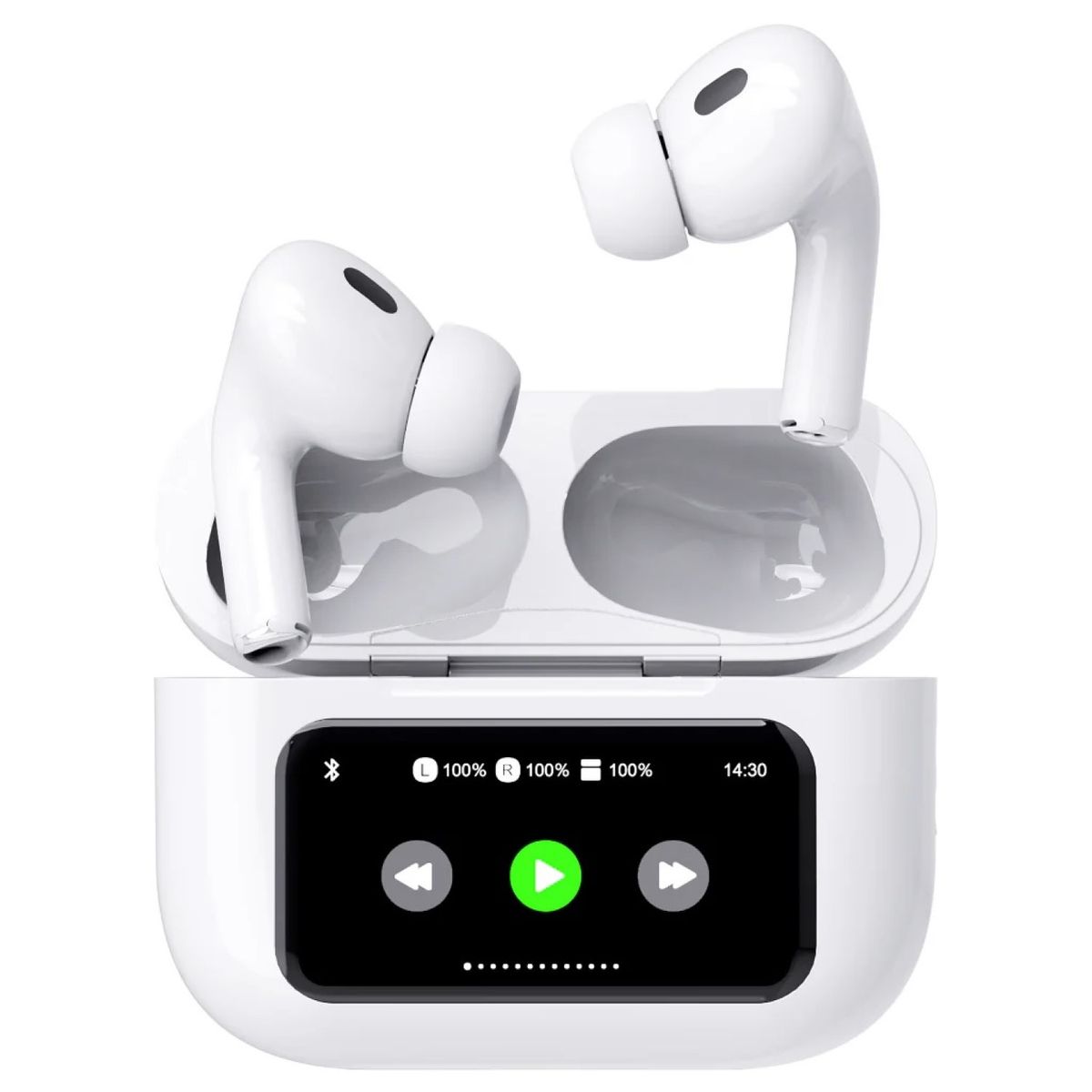 FIDDLER - Audífonos Mini Pods TWS Pantalla touch T9 Blanco Fiddler