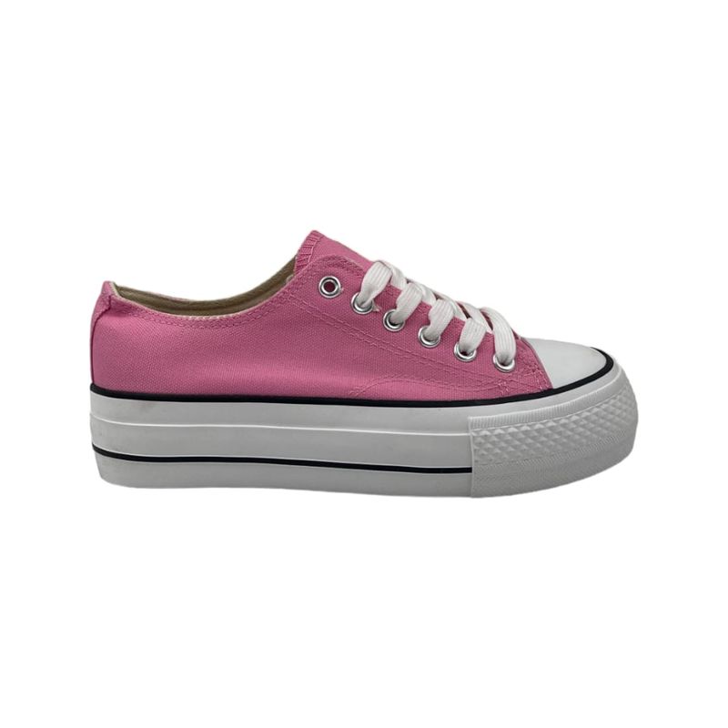 HERIEL - Zapatilla Rosa Textil Plataforma