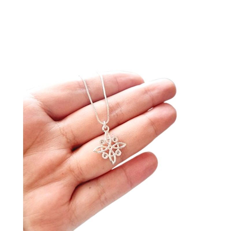 GENERICO - Collar Dije Nudo De Bruja Plata Con Cadena Plata Venecia