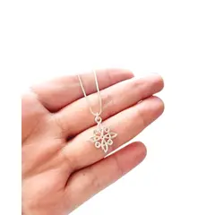 GENERICO - Collar Dije Nudo De Bruja Plata Con Cadena Plata Venecia