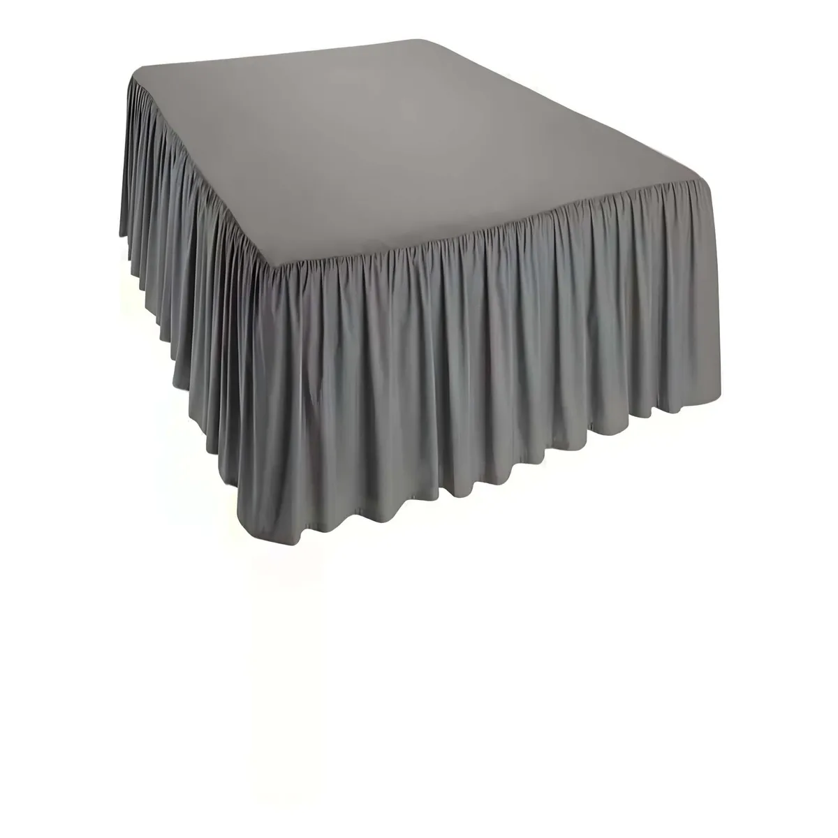 GENERICO - FALDON DE CAMA SIN FUNDA PLAZA Y MEDIA GRIS.
