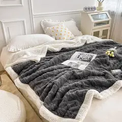 EL CASTILLO FRAZADAS - Frazada sherpa 1 plaza 150x200 liviana lana cordero