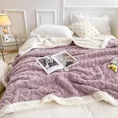 EL CASTILLO FRAZADAS - Frazada sherpa 1.5 plaza 150x200 liviana lana cordero