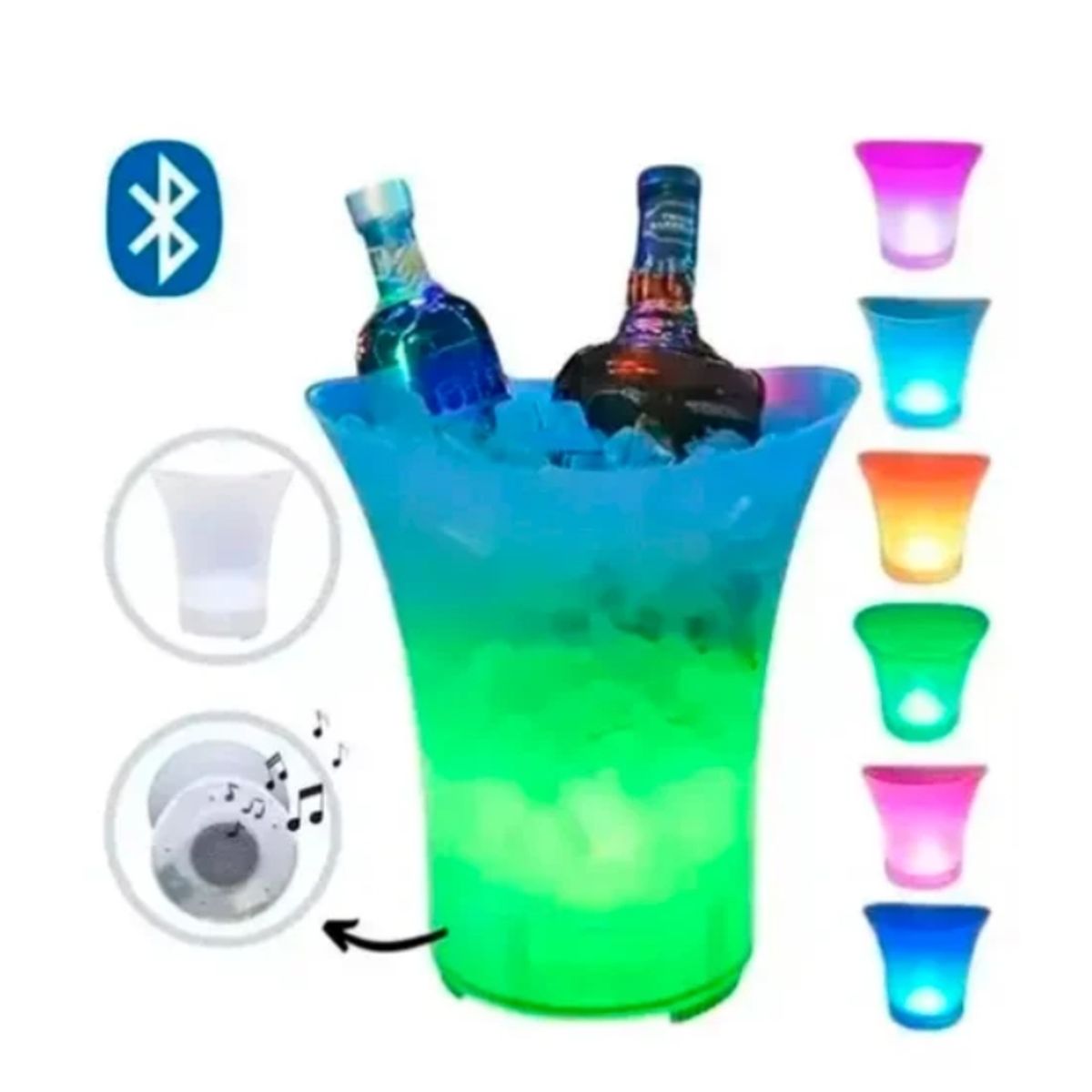 DEWINNER - Hielera Musical Cubetera Led Parlante Bluetooth