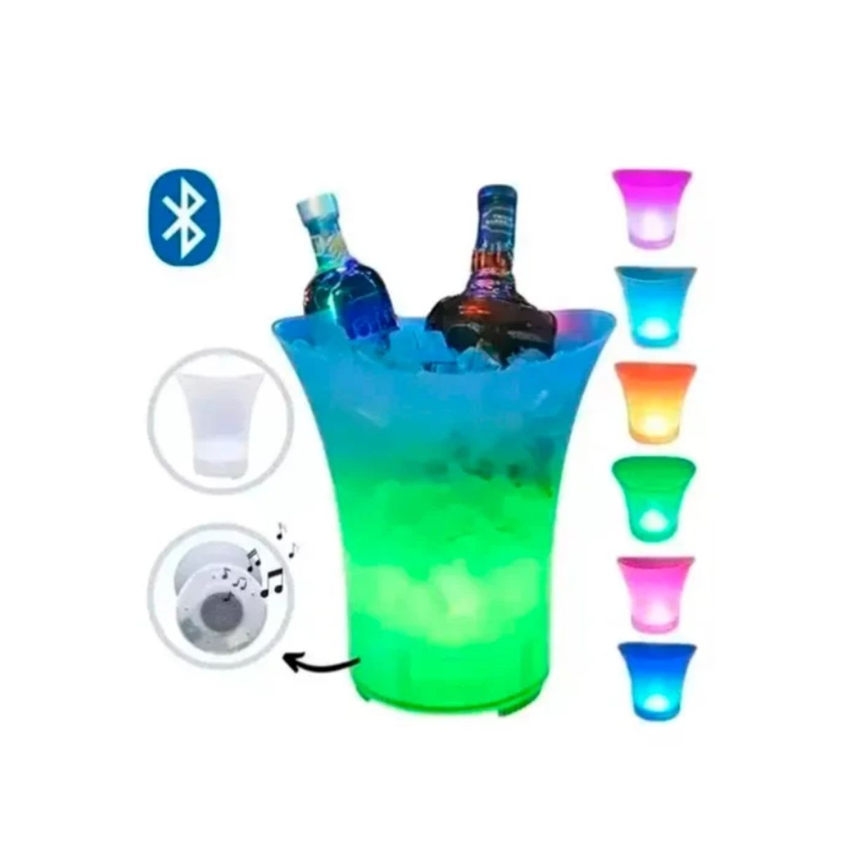 DEWINNER - Hielera Musical Cubetera Led Parlante Bluetooth