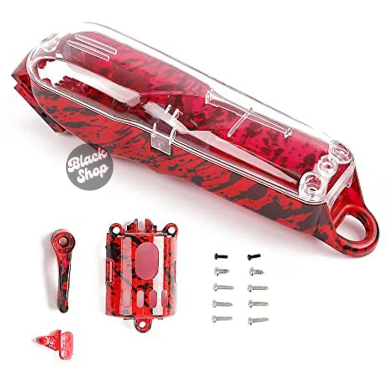 GENERICO - Carcasa Transparente Para Maquina Wahl Clip Rojo