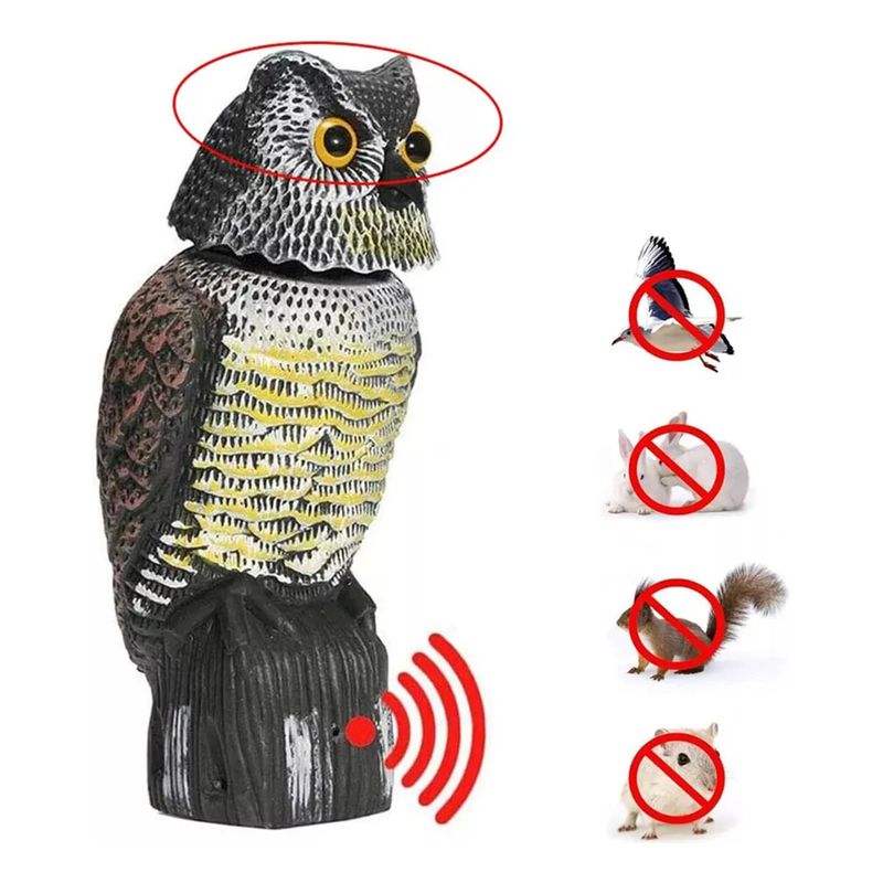 GENERICO - Ahuyentador De Pajaros Buho Espanta Palomas
