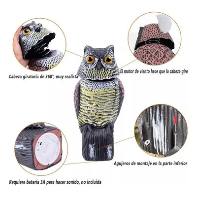 Imagen 2 del producto Ahuyentador De Pajaros Buho Espanta Palomas