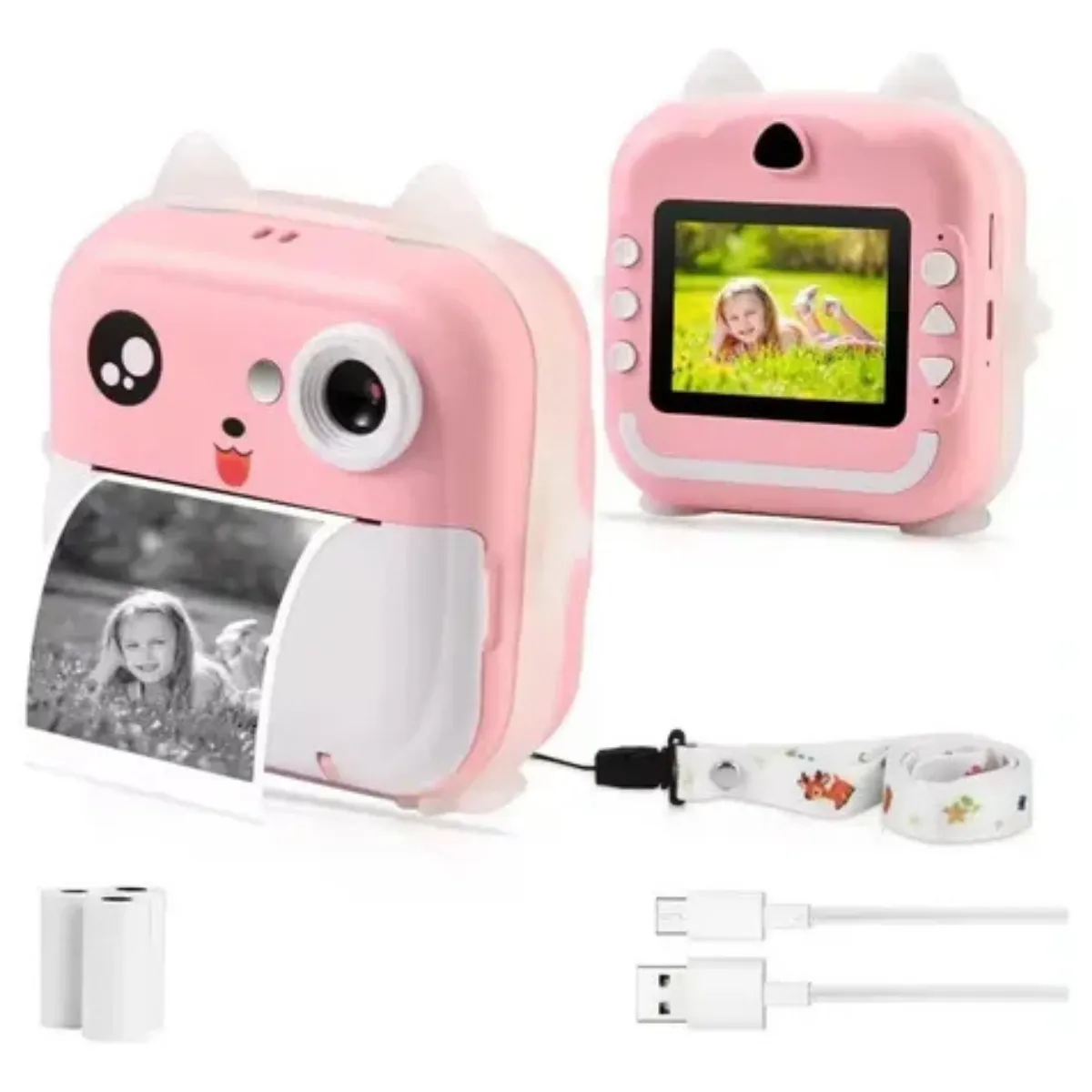 GENERICO - Mini Impresora+Camara Gatito Rosa