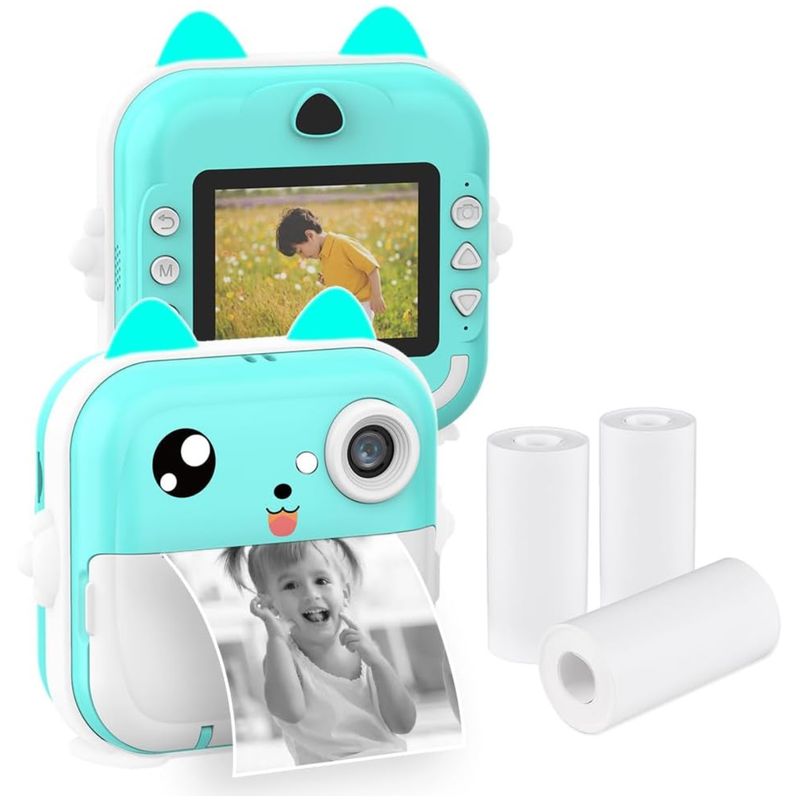 GENERICO - Mini Impresora+Camara Gatito Turquesa