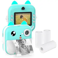 GENERICO - Mini Impresora+Camara Gatito Turquesa