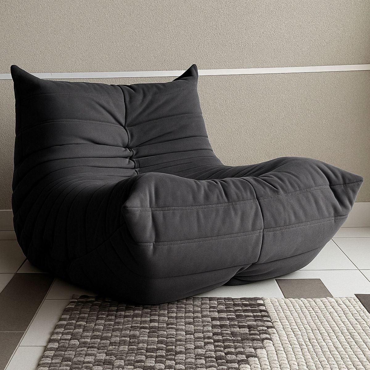 GENERICO - Sofá Racco 1C estilo Togo Gris Melange