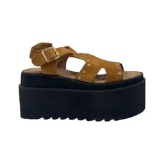 HERIEL - Sandalia Camel Plataforma