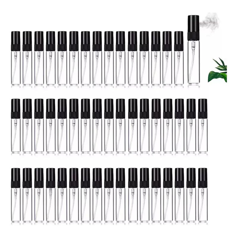 KUANGYE - 50 Pcs 5ml Mini Botellas Spray Perfume Vidrio Recargables