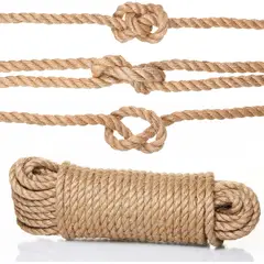 KUANGYE - Mecate Cordon Hilo Yute Natural Decorar 6mm X 15m, 6 Unds