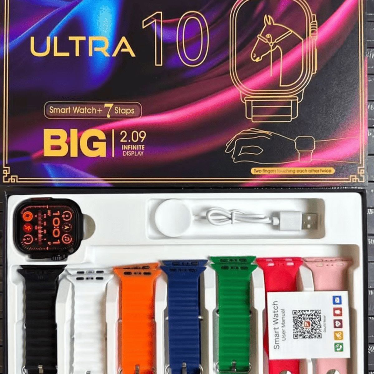 UNIVERSAL - Reloj inteligente smartwatch DT900 ULTRA  10   7 Correas