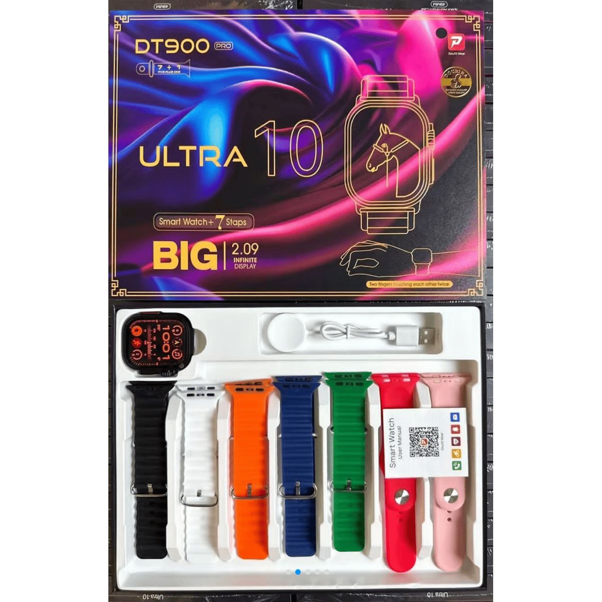 UNIVERSAL - Reloj inteligente smartwatch DT900 ULTRA  10   7 Correas