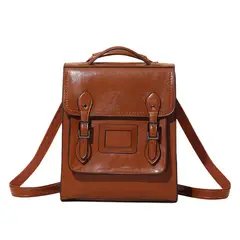 PUREPOWER - Mochila retro feminina de couro encerado oleado genuíno