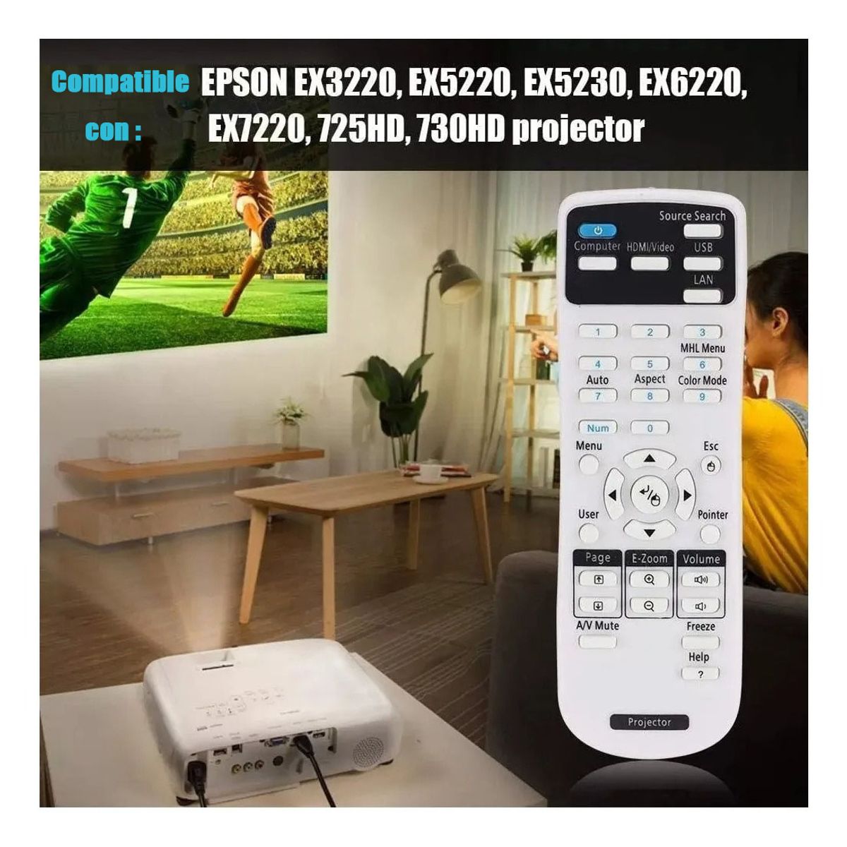 GENERICO - Remoto Control 1599176 De Proyector Para Epson