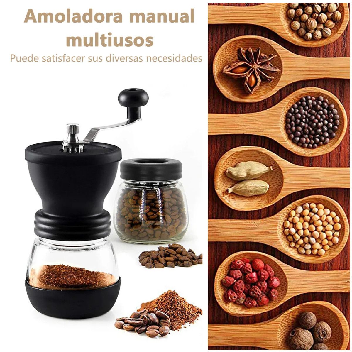 KUANGYE - Molinillo De Café Moledor Manual De Granos Café Y Semillas