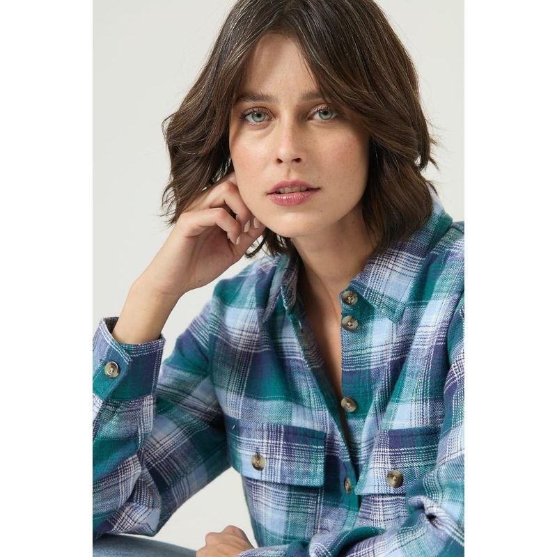 PRIVILEGE - Blusa azul cuadros PRIVILEGE 2643 - Azul