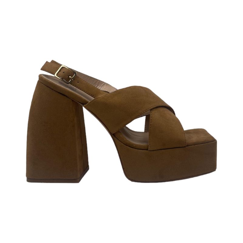 HERIEL - Sandalia Camel Plataforma